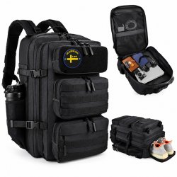 Army Gross Taktisk Ryggsekk med Skorom & MOLLE 65L – Svart