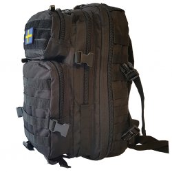 Miltec  Assault Backpack Black 25L- Swedish Flag