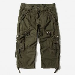 Nordic Army Cargo Shorts - Long Style - Army Green