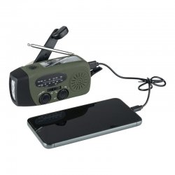 Fosco Nød-radio med vev – LED, SOS & USB-lading
