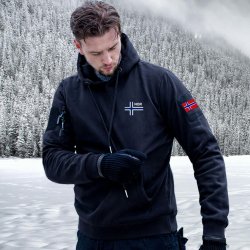 Nordic Army Hoodie Norwegian Flag - Black