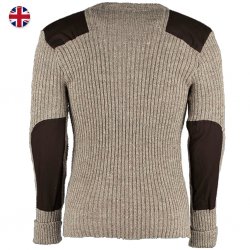 Woolly Pully Military Nato Knitwear - Heather Brown Mix