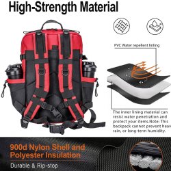 Nordic Army Laser Cut Gym Backpack - Red - 45Liter