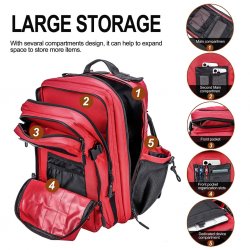 Nordic Army Laser Cut Gym Backpack - Red - 45Liter