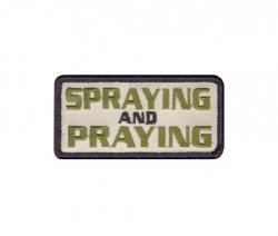 Amerikansk Spraying / Praying Tygmärke med kardborre