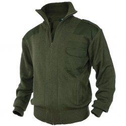 Mil-Tec Knitted Wool Jacket with Zipper – Olive