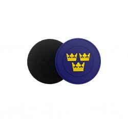 Swedish PVC Patch Round - 3 Crown - Blue/Yellow