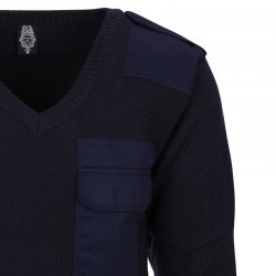 Fostex Garments Pullover V-neck 50% wool -Navy Blue