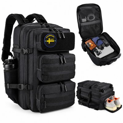 Army Gross Taktisk Ryggsekk med Skorom & MOLLE 65L – Svart