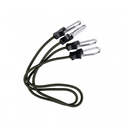 90 cm Elastisk Bungee-kabel med karabinkrok – Olive