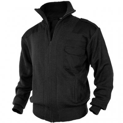 Mil-Tec Knitted Wool Jacket with Zipper – Black