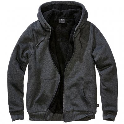 Brandit Hoodie med foder - Svart Melange