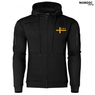Nordic Army Zipper Hoodie Thin Blue Line - Black/Yellow