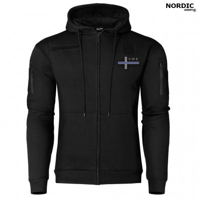Nordic Army Zipper Hoodie Thin Blue Line - Black/Grey