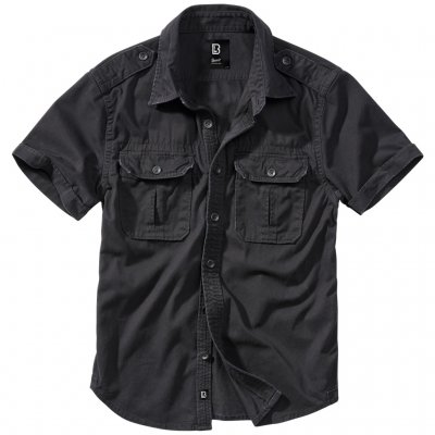 Brandit Vintage Kurzarm-Sommerhemd Herren – 100% Baumwolle - Black